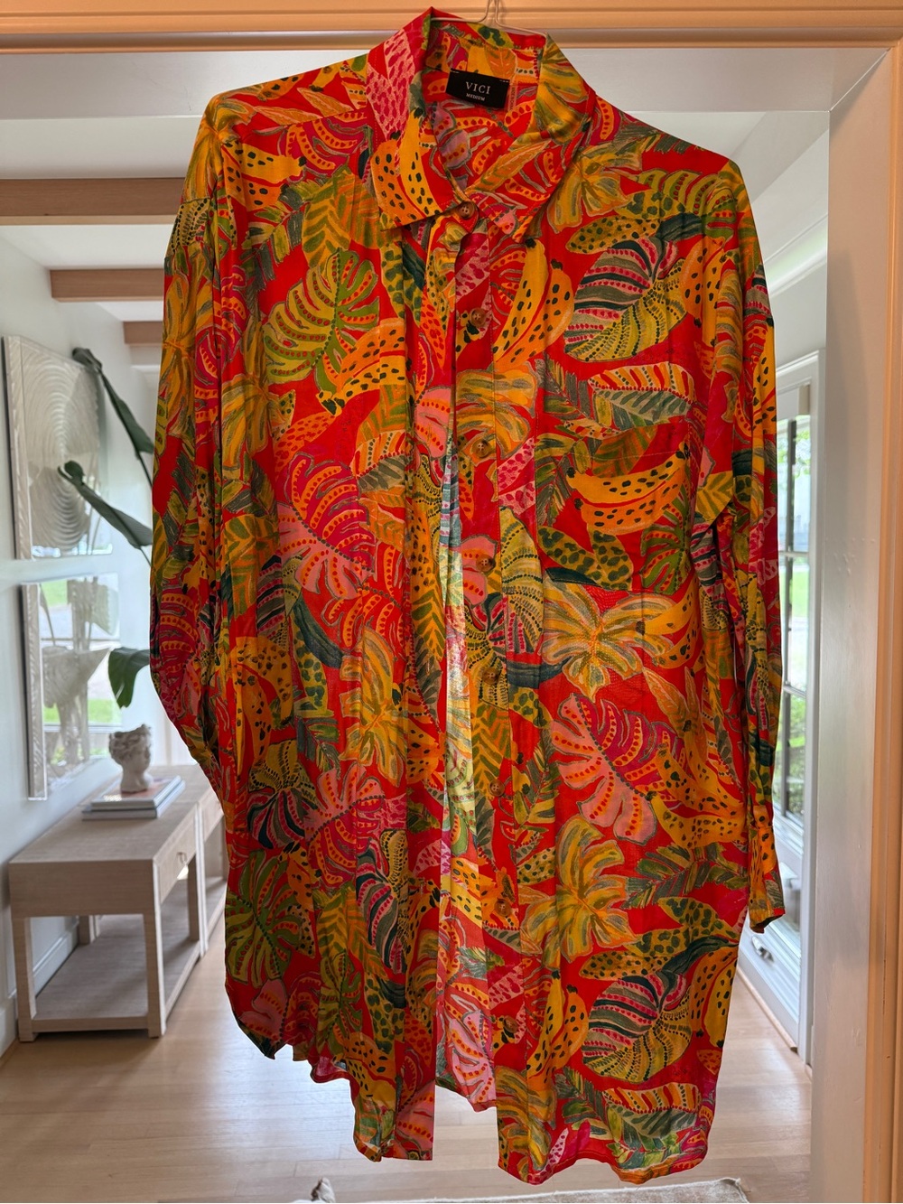 VICI Multicolored Tropical Button-Up - Yellow, Red & Green